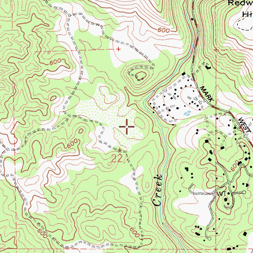 Topographic Map of Mark West Creek Rancheria, CA