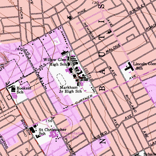 Topographic Map of Willow Glen Middle School, CA