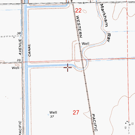 Topographic Map of Markham Ravine, CA