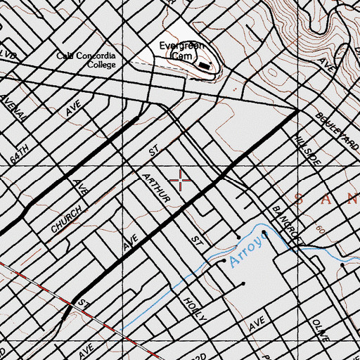 Topographic Map of Markham Elementary School, CA