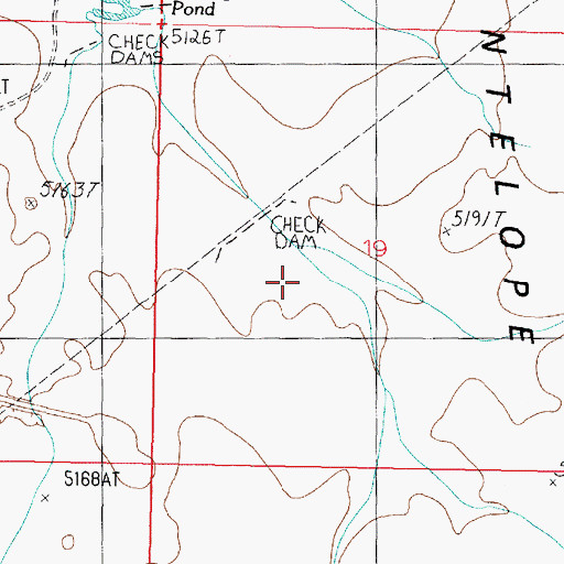 Topographic Map of Antelope Valley Detention Dam, AZ