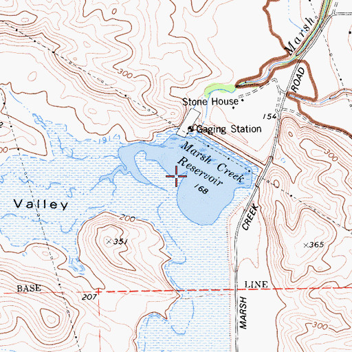 Topographic Map of Marsh Creek Reservoir, CA