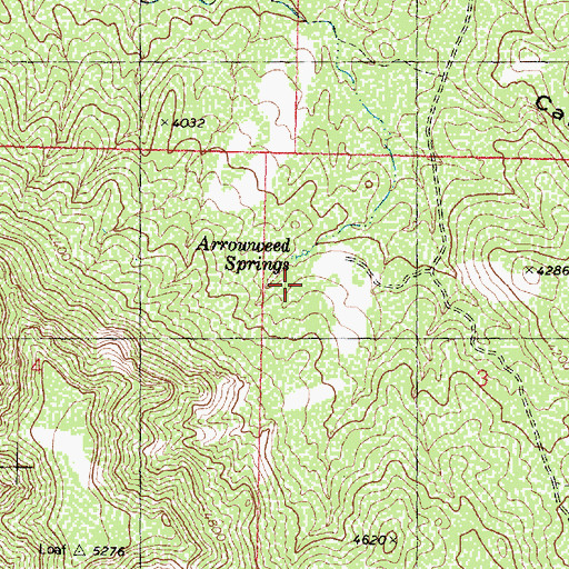 Topographic Map of Arrowweed Springs, AZ