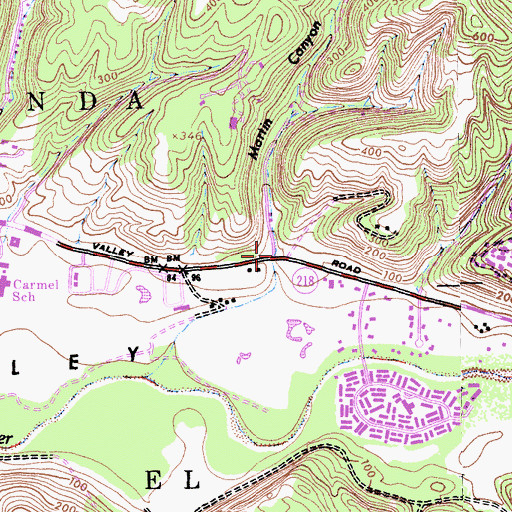 Topographic Map of Martin Canyon, CA