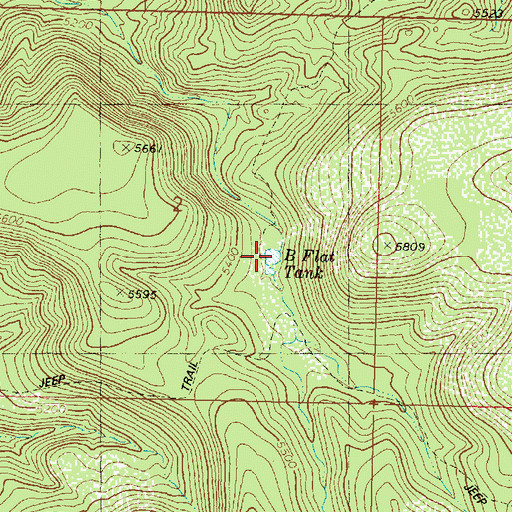 Topographic Map of B Flat Tank, AZ