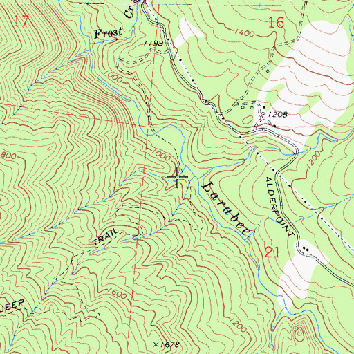 Topographic Map of Martin Creek, CA
