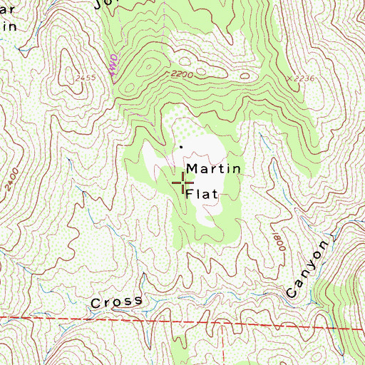Topographic Map of Martin Flat, CA