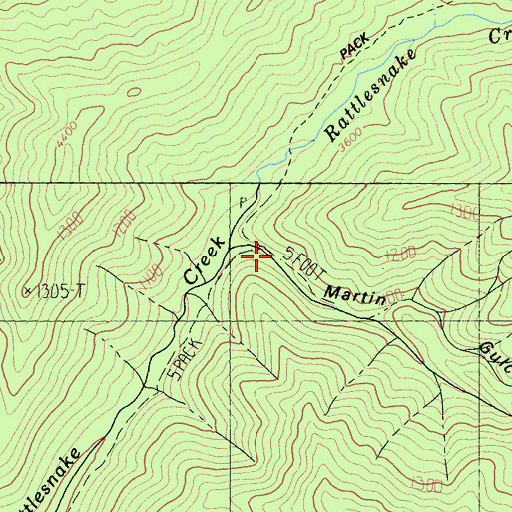 Topographic Map of Martin Gulch, CA