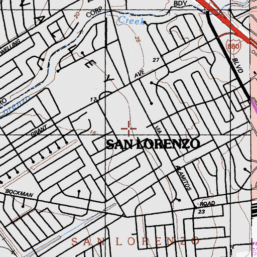 Topographic Map of Martin School, CA