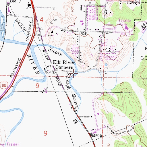 Topographic Map of Martin Slough, CA