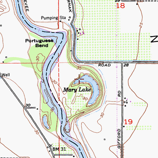 Topographic Map of Mary Lake, CA