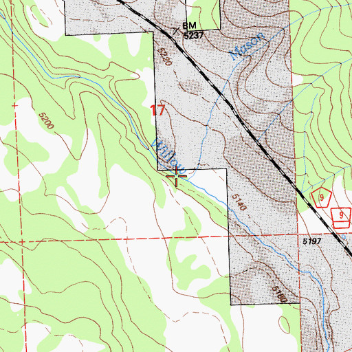 Topographic Map of Mason Creek, CA