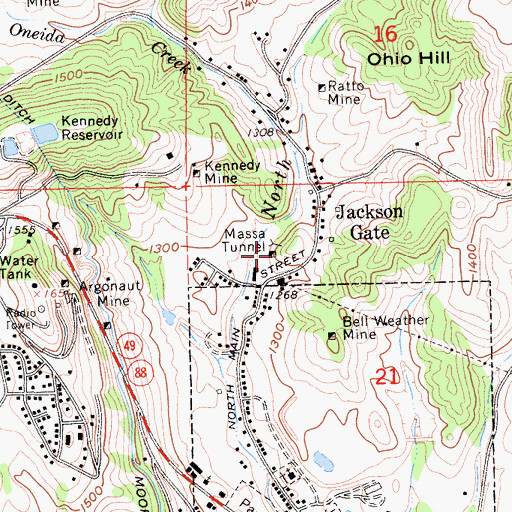 Topographic Map of Massa Tunnel, CA