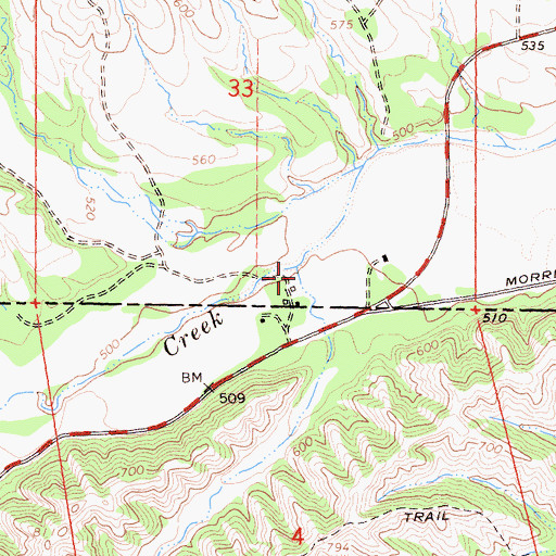 Topographic Map of Masterson Hollow, CA
