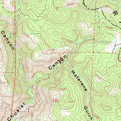 Topographic Map of Matarana Gulch, CA