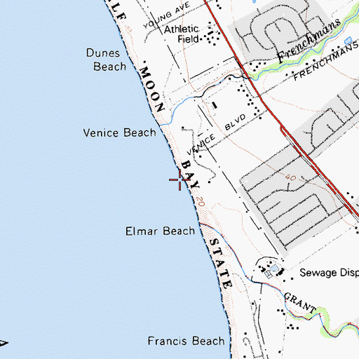 Topographic Map of Mateo Coast State Beaches, CA