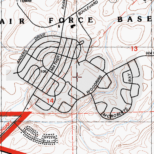 Topographic Map of Mather Heights Elementary School, CA