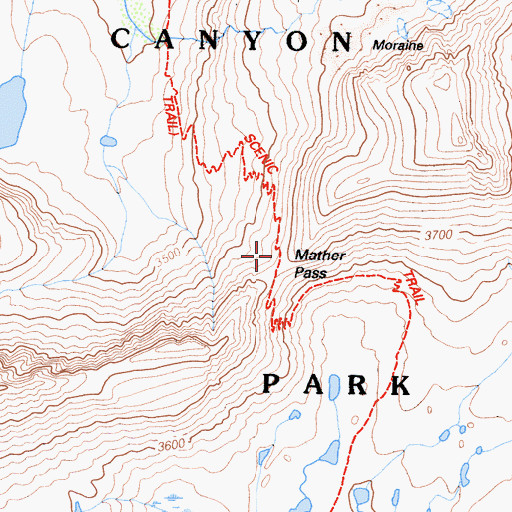 Topographic Map of Mather Pass, CA