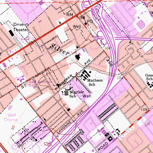 Topographic Map of Lee Mathson Middle School, CA