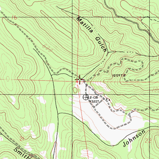 Topographic Map of Matilla Gulch, CA