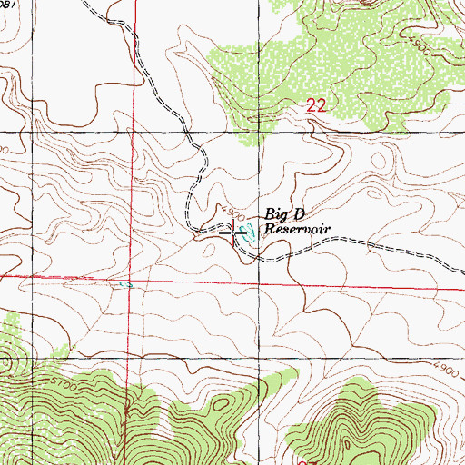 Topographic Map of Big D Reservoir, AZ