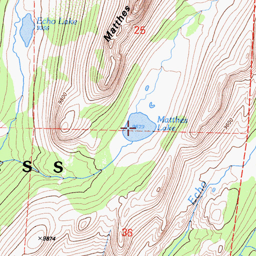 Topographic Map of Matthes Lake, CA