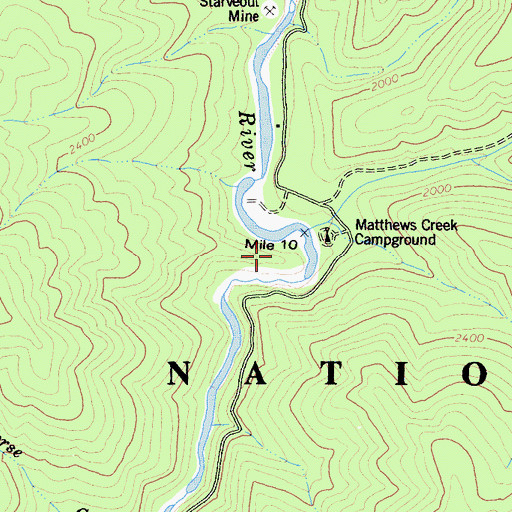 Topographic Map of Matthews Creek, CA