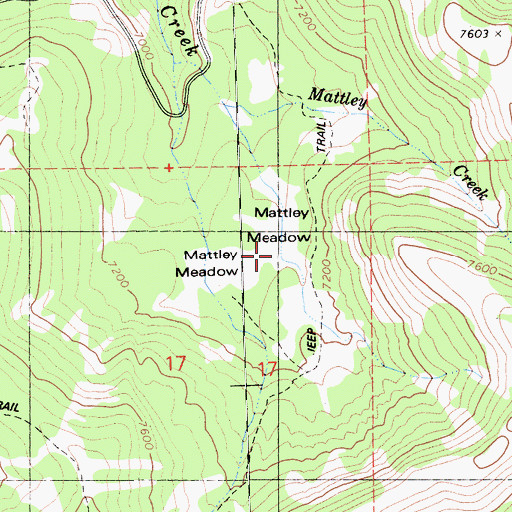 Topographic Map of Mattley Meadow, CA