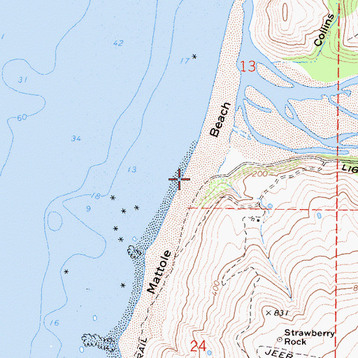 Topographic Map of Mattole Beach, CA