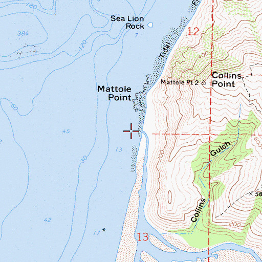 Topographic Map of Mattole River, CA