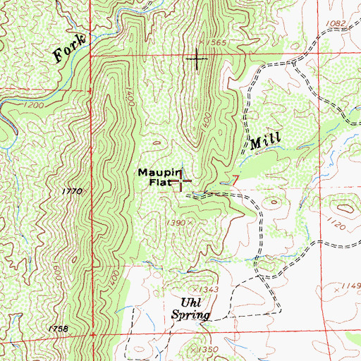 Topographic Map of Maupin Flat, CA