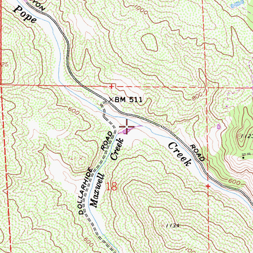Topographic Map of Maxwell Creek, CA