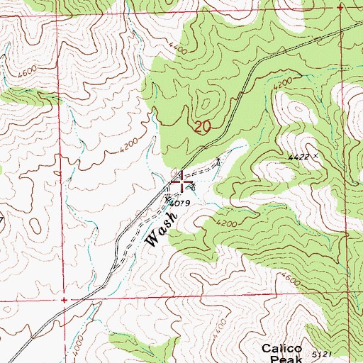 Topographic Map of Big Wash Well, AZ