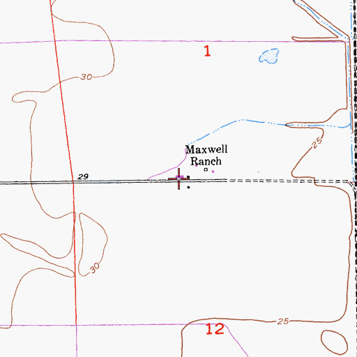 Topographic Map of Maxwell Ranch, CA