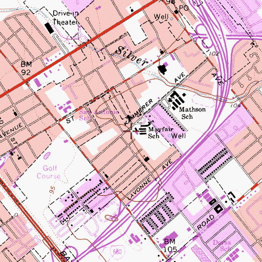 Topographic Map of Cesar Chavez Elementary School, CA