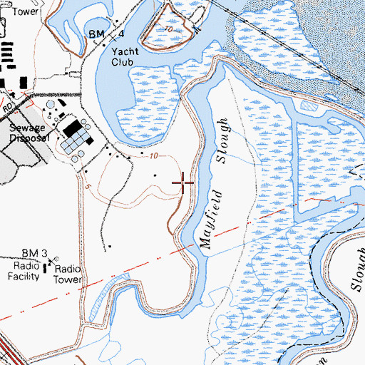 Topographic Map of Mayfield Slough, CA