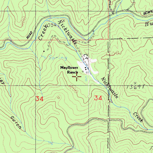 Topographic Map of Mayflower Ranch, CA