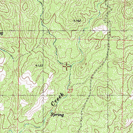 Topographic Map of Bitter Creek, AZ