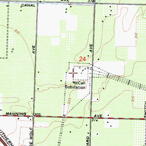Topographic Map of McCall Substation, CA