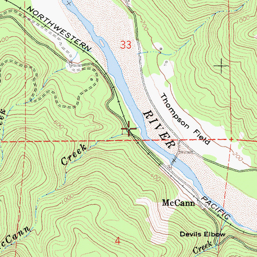 Topographic Map of McCann Creek, CA