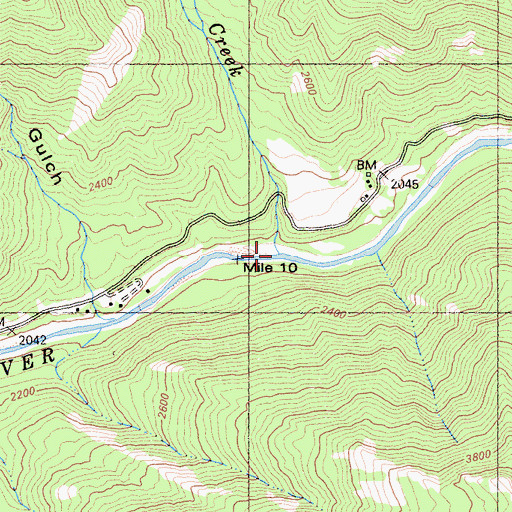 Topographic Map of McCarthy Creek, CA