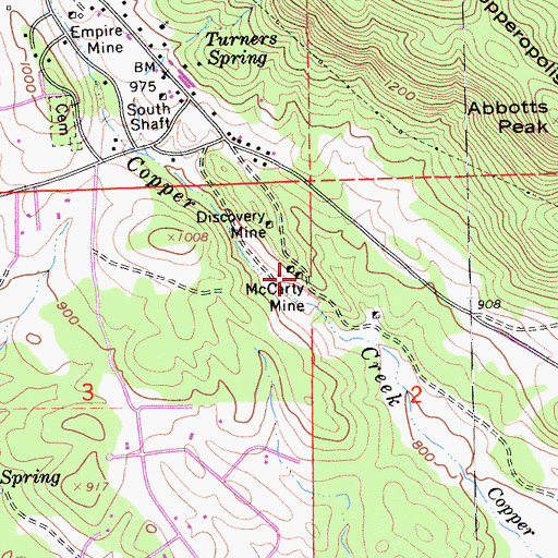 Topographic Map of McCarty Mine, CA