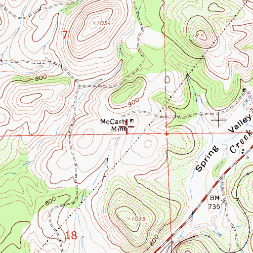 Topographic Map of McCarty Mine, CA