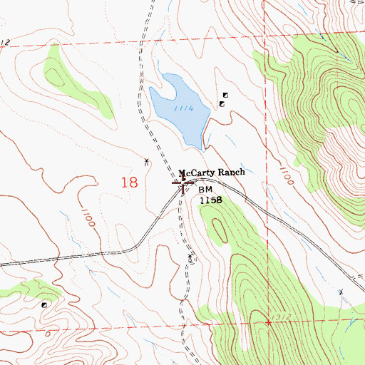 Topographic Map of McCarty Ranch, CA