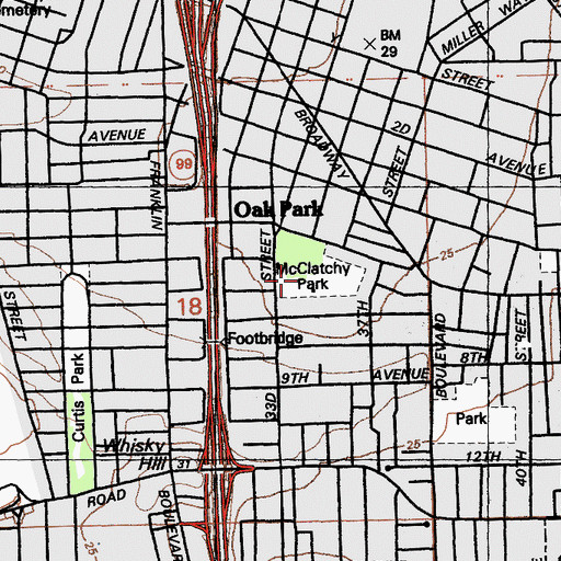 Topographic Map of McClatchy Park, CA