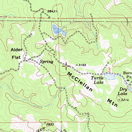 Topographic Map of McClellan Mountain, CA