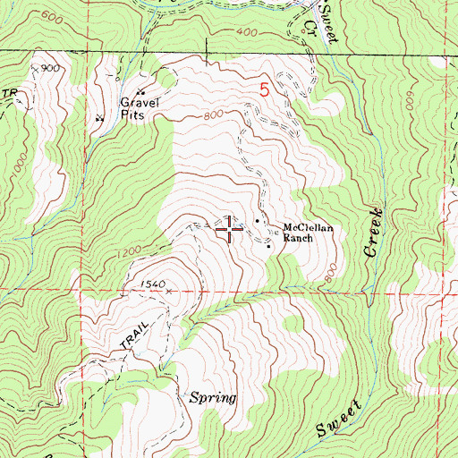 Topographic Map of McClellan Ranch, CA