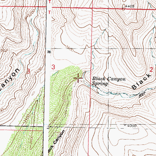 Topographic Map of Black Canyon, AZ