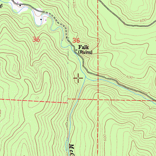 Topographic Map of McCloud Creek, CA