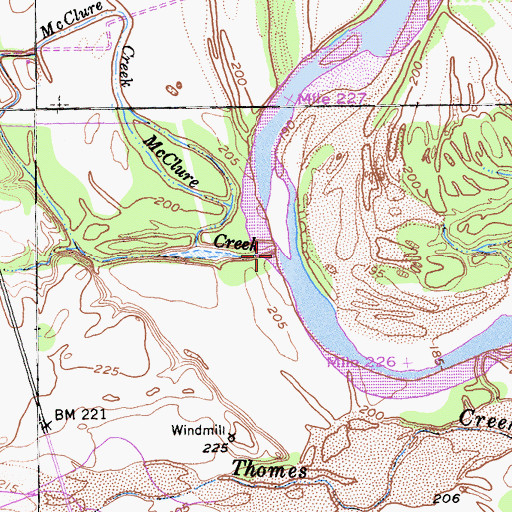 Topographic Map of McClure Creek, CA